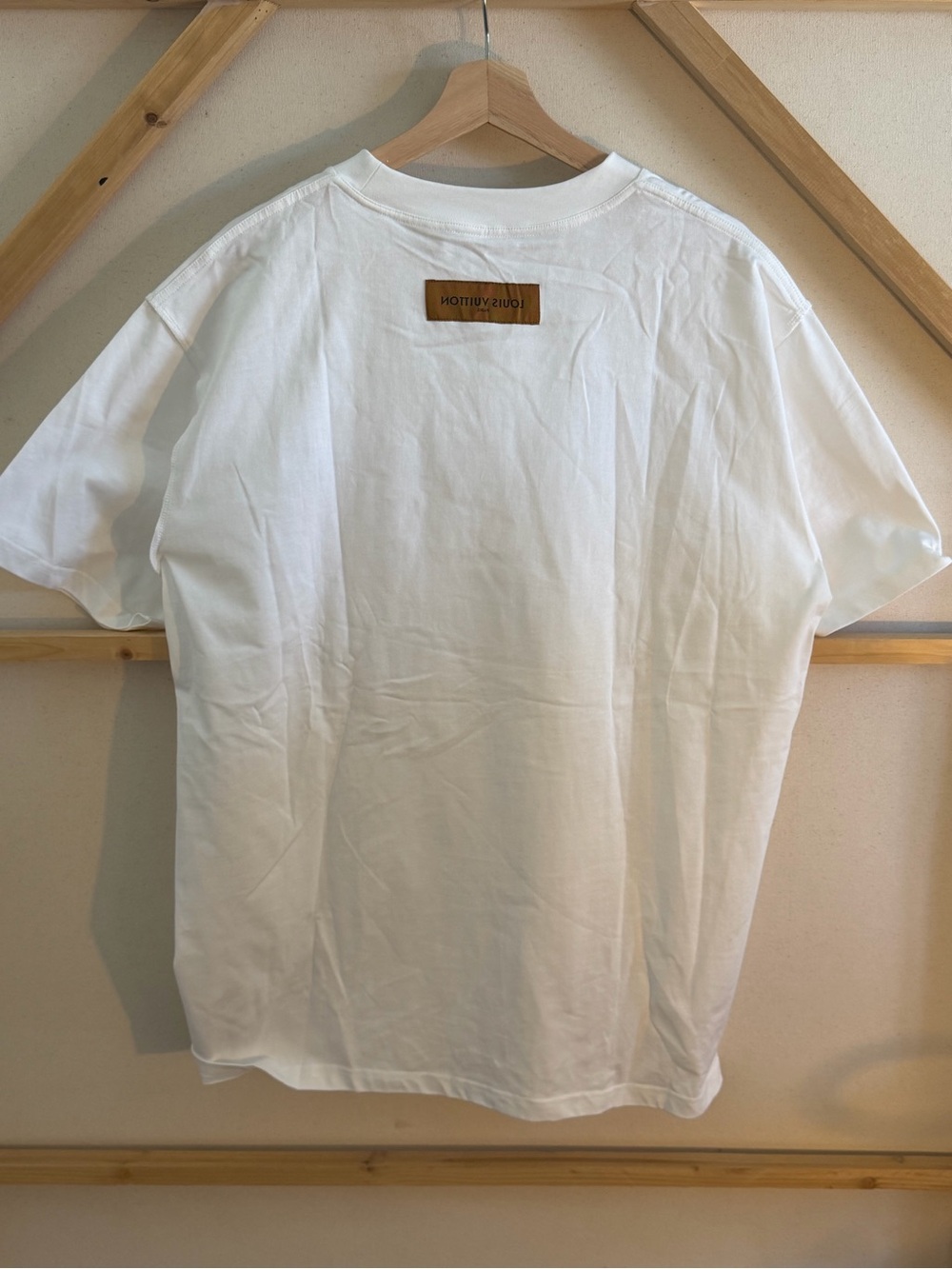 Louis Vuitton White Oversized Tonal Embroidered LV Tee - Picture 6 of 7